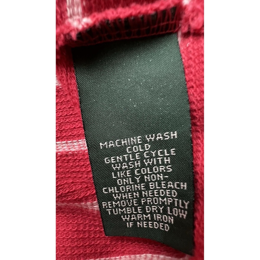 LRL Lauren Jeans Co. RALPH LAUREN Red Stripe 100% Cotton Zip Pocket Top M - Picture 13 of 15